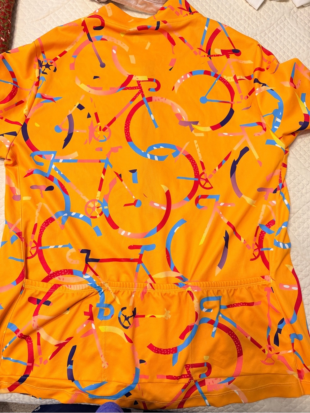 Terry Women's Orange Cycling Jersey with Graphic Bike Print - Picture 6 of 7